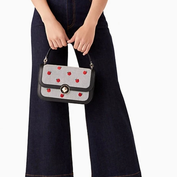 🍎Kate Spade Audrey Embroidered Apples Flap Crossbody Bag BNWT - Picture 5 of 16
